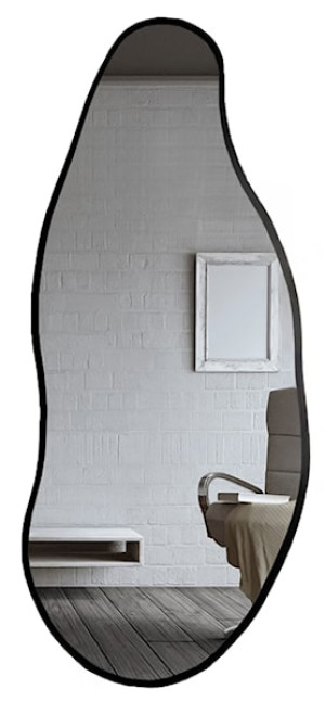 Lustro ścienne Baryt 129x50 cm w czarnej ramie