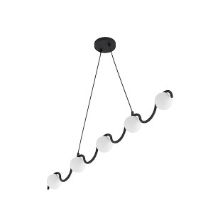 Lampa wisząca Sinus x5 biało-czarna Wyprzedaż