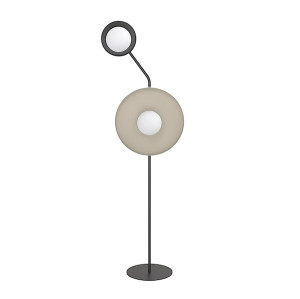 Lampa podłogowa Kiss x2 mokka na czarnym stelażu Wyprzedaż
