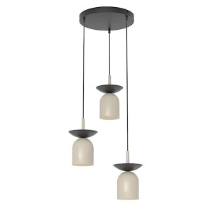 Lampa wisząca Ego x3 czarny/mokka na okrągłej podsufitce Wyprzedaż