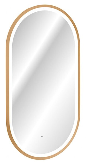 Lustro z oświetleniem LED Olimmi 90x50 cm w złotej ramie Wyprzedaż