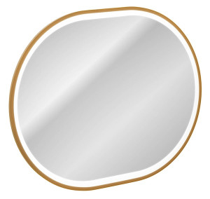 Lustro z oświetleniem LED Olimmi 90x70 cm w złotej ramie