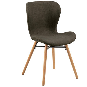 Krzesło tapicerowane Glena tkanina khaki na dębowych nóżkach HOMEBOOK