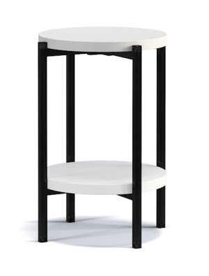 Stolik kawowy Kortala okrągły 40 cm biały mat wysoki HOMEBOOK