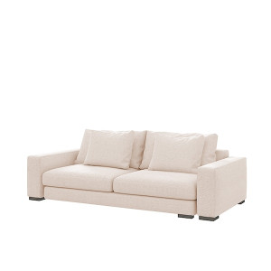 Sofa dwuosobowa Mia kremowa w tkaninie łatwoczyszczącej HOMEBOOK
