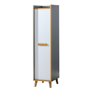 Szafa jednodrzwiowa Ellipticum antracyt/biały HOMEBOOK