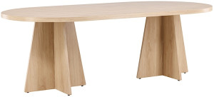 Stół do jadalni Quishly owalny 115 x 230 cm dąb bielony Wyprzedaż