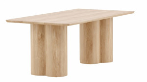 Stolik kawowy Convalder 60 x 120 cm na masywnych nogach dąb bielony Wyprzedaż