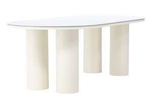 Stół do jadalni Adully owalny blat 220x110 biały Wyprzedaż