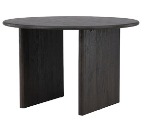 Stół do jadalni Invele okrągły blat 120 cm dąb czarny Wyprzedaż