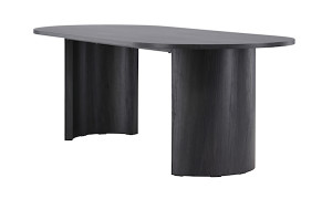 Stół do jadalni Grundsund z owalnym blatem 220x100 cm dąb czarny Wyprzedaż