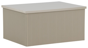 Stolik kawowy Lenox 80x40 cm beż piaskowy z ryflowaną podstawą