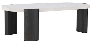 Stolik kawowy Kres 125x71 cm jasnoszary/dąb czarny