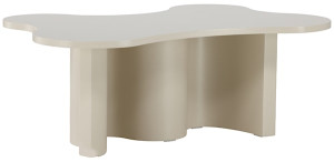 Stolik kawowy Rinae 120x80 cm beżowy z blatem o nieregularnym kształcie Wyprzedaż