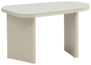 Stolik kawowy Ritony 70x45 cm beżowy ze szklanym blatem Wyprzedaż