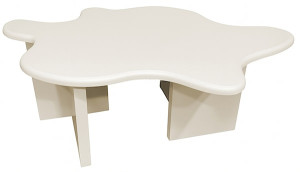 Stolik kawowy Ellune 116x76 cm beżowy z blatem o nieregularnym kształcie Wyprzedaż