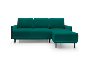 Narożnik rozkładany Hamiel L-kształtny z pojemnikiem uniwersalny turkusowy velvet hydrofobowy HOMEBOOK