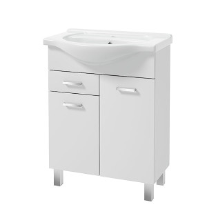 Szafka pod umywalkę Loope szeroka z umywalką biała HOMEBOOK