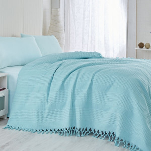 Narzuta Singiel 220x240 cm turkusowa HOMEBOOK