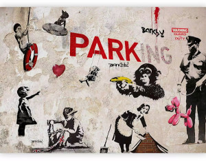 Fototapeta Kolaż graffiti Banksy 350x256 cm Wyprzedaż