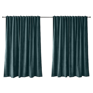 Zasłona do salonu Myrrhis w tkaninie PET FRIENDLY 140x270 cm morska HOMEBOOK