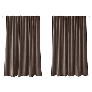 Zasłona do salonu Myrrhis w tkaninie PET FRIENDLY 140x270 cm brązowa HOMEBOOK