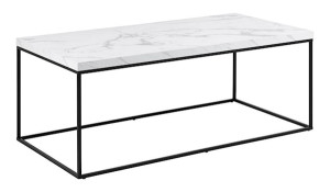 Stolik kawowy Pillys 110x55 cm biały marmur Wyprzedaż