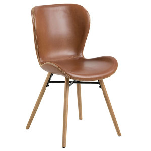 Krzesło Glena brązowa ekoskóra na dębowych nóżkach HOMEBOOK