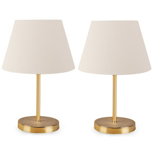 Zestaw 2 lamp stołowych Rebrect kremowo/złote Wyprzedaż