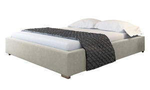 Łóżko tapicerowane Plene 180x200 ze stelażem metalowym i pojemnikiem kremowe hydrofobowe HOMEBOOK