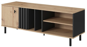 Szafka RTV Mellami 138 cm dąb artisan/antracyt lamele HOMEBOOK
