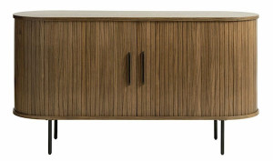 Komoda Gativel 140x76 cm lamele dąb palony HOMEBOOK
