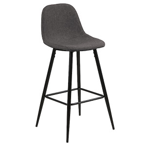 Hoker tapicerowany Zakomo szara plecionka na czarnej podstawie 91 cm HOMEBOOK