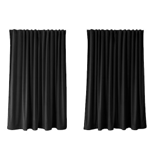 Zasłona do salonu Sylvanca w tkaninie WATER REPELLENT 280x270 cm czarna HOMEBOOK