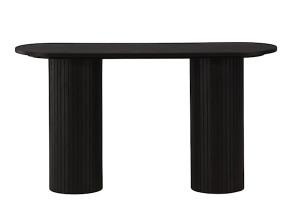 Konsola Gratorm 130x40 cm lamele czarna Wyprzedaż