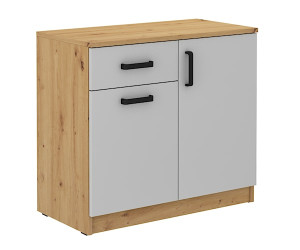 Komoda dwudrzwiowa Stundly z szufladą Dąb artisan/Szary Wyprzedaż