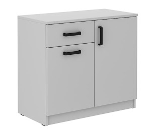 Komoda dwudrzwiowa Stundly z szufladą Szary Wyprzedaż