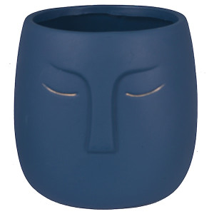 Doniczka ceramiczna Rizined twarz granatowa HOMEBOOK