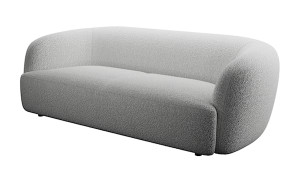Sofa trzyosobowa Sabanitas jasnoszara w tkaninie boucle HOMEBOOK