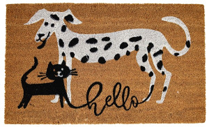 Wycieraczka do butów Miloste 45x74 cm z pieskiem i kotkiem