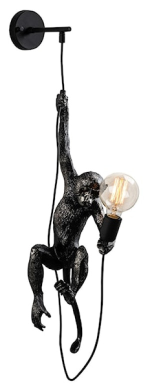Lampa ścienna Proffitz z małpką czarna Wyprzedaż