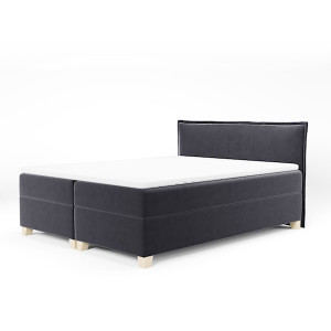 Łóżko kontynentalne 160x200 cm Froncle z pojemnikami i topperem szare HOMEBOOK