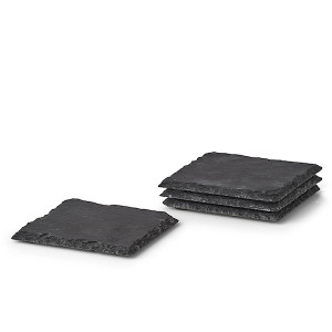 Zestaw czterech podkładek pod kubki Kaste z kamienia czarne HOMEBOOK