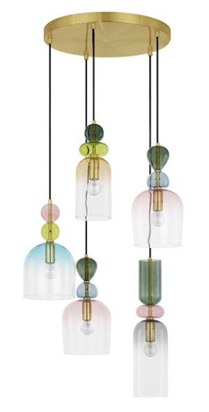 Lampa wisząca Nouvede x5 wielokolorowa Wyprzedaż