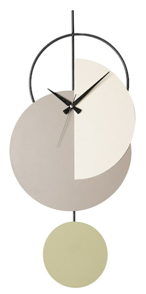 Zegar ścienny Oximoy 68x31 cm szaro-zielony Wyprzedaż