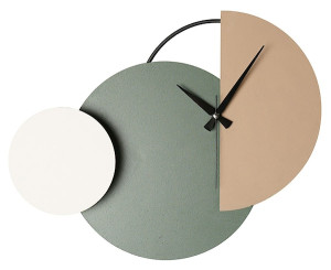 Zegar ścienny Oximoy 47x31 cm beżowo-zielony Wyprzedaż