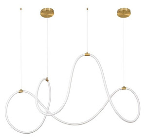 Lampa wisząca Mislumes LED złoto-biała Wyprzedaż