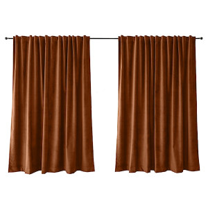 Zasłona do salonu Myrrhis w tkaninie PET FRIENDLY 140x270 cm ceglana HOMEBOOK