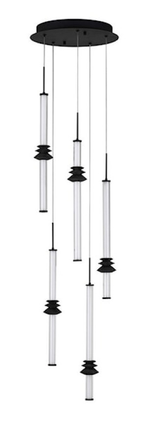 Lampa wisząca Opperno LED x5 czarna Wyprzedaż