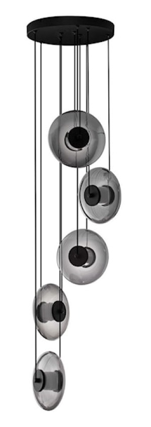 Lampa wisząca Lynoll LED x5 czarna Wyprzedaż